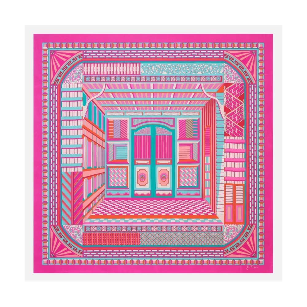 Jim Thompson hedvábný šátek Silk Twill 90 × 90 cm – Jim Thompson House