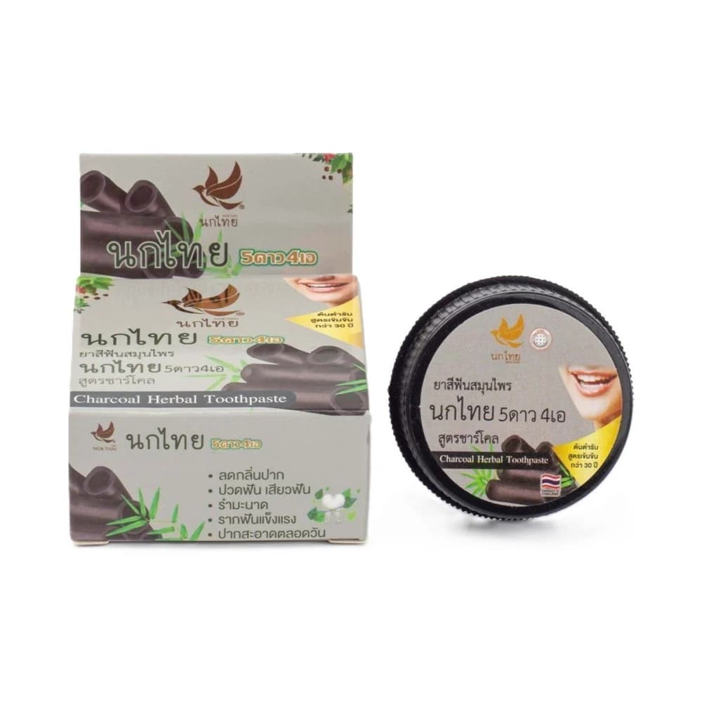 Nok Thai Charcoal suchá bylinná zubní pasta 25 g