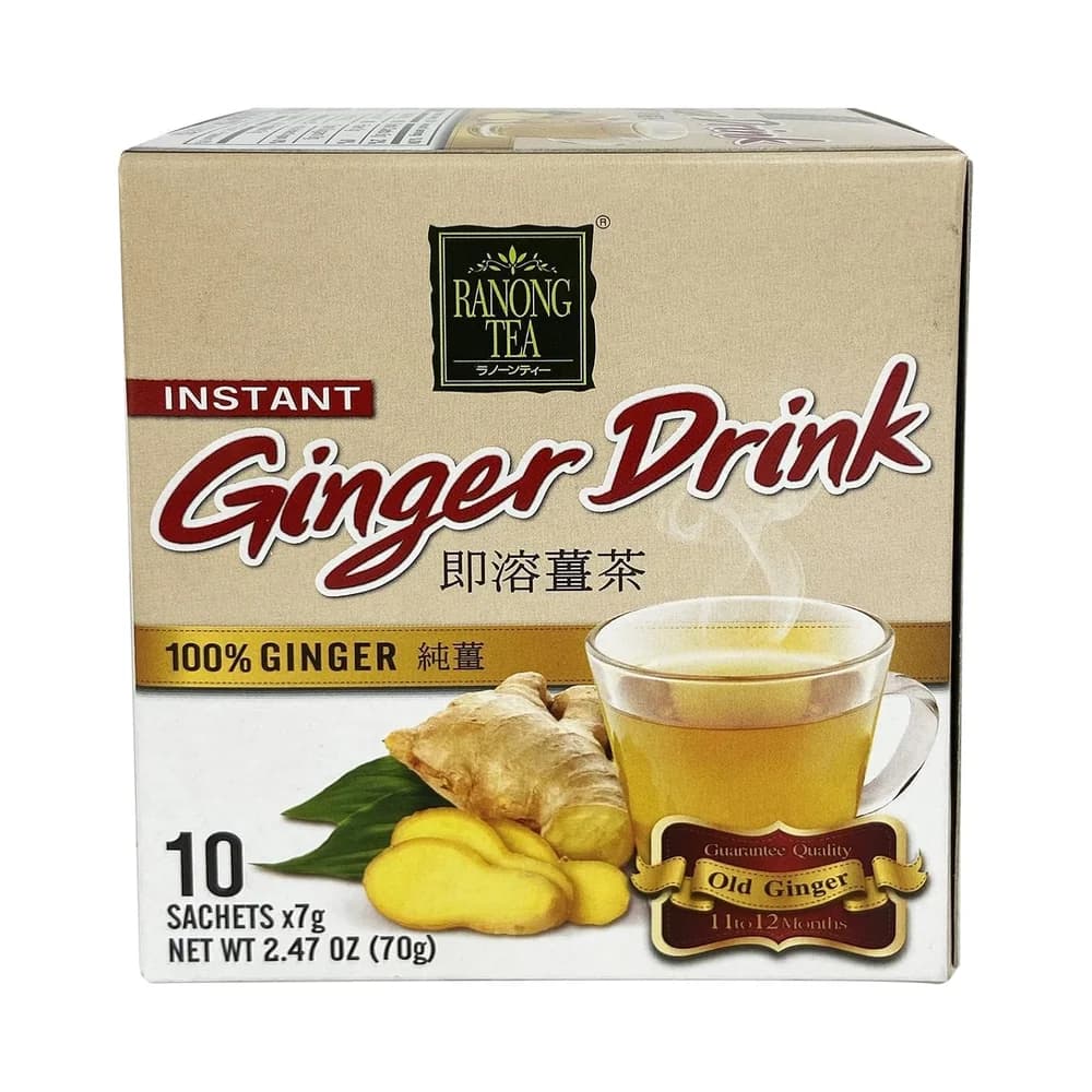 Ranong Tea instantní zázvorový nápoj 100% Ginger, 10 × 7 g