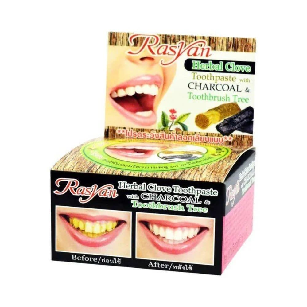 Rasyan Herbal Clove Charcoal zubní pasta s hřebíčkem a bambusovým uhlím 25 g